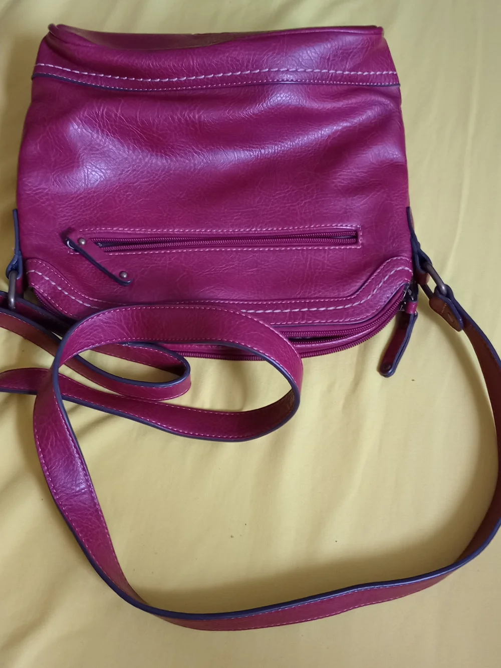 B.O.C Born Concepts burgundy faux leather crossbody bag with a front buckle deta - Picture 4 of 7